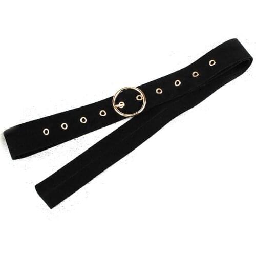 Fashion Geometric buckle belt women Wide long black Velvet fabric waist corset ladies Dress jeans trouser waistband accessories