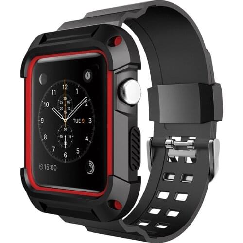 Silicone TPU Sport Band Strap with Case Cover For iwatch Apple Watch Series Bands 1 2 3 38mm 42mm 38 mm Bracelet Accessories