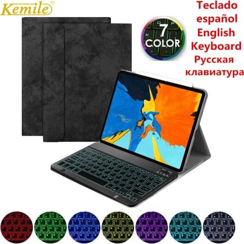 Russian Spanish 7 colors Backlit keyboard Case For iPad air 4 10.9 2020 Cover Ultra slim Stand Funda For iPad air 4 10.9 case