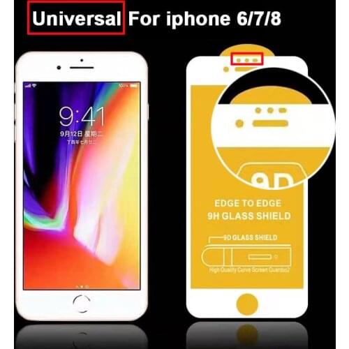 Sinzean 100pcs 9D Universal Tempered Glass For IPHONE 6/7/8 Full Cover Full Glue For IPHONE 678 Plus Screen Protector