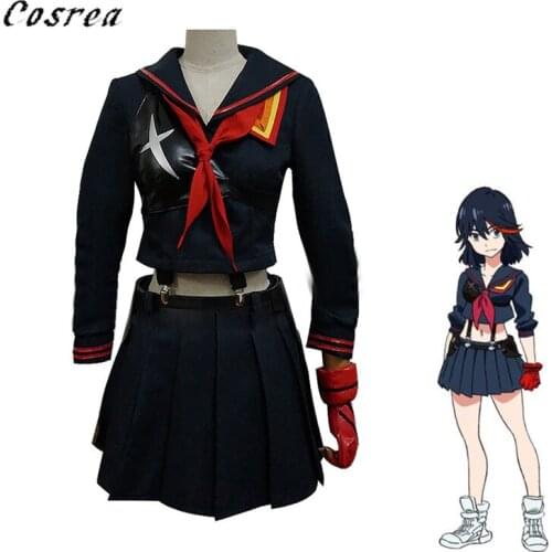 Japanese Anime KILL La KILL Wig Women Matoi Ryuko Cosplay Costumes Shirt Skirt Suits Girls Sailor School Uniforms Halloween
