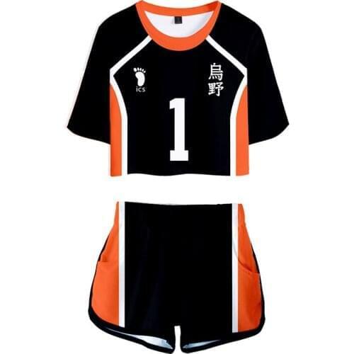 Haikyuu Cosplay Costume Hinata Shoyo Shirt Shorts Nishinoya Yuu Uniform Sports Karasuno Koukou High School Volleyball Club Women