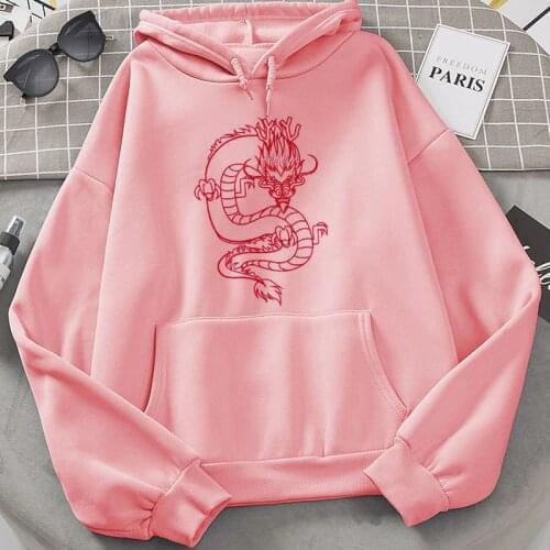 Dragon Print 2021 Winter sweatshirt Women hoodie Cute Hip hop Kawaii Harajuku Oversized Cool Female top clothes Hoodies pullover