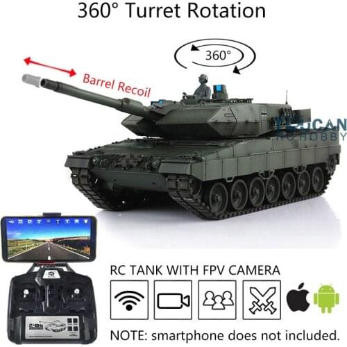 1/16 Heng Long 7.0 Leopard2A6 RC Tank 3889 360 Turret FPV Barrel Recoil TH17614-SMT4
