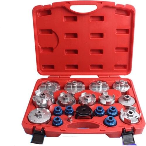 19PCS Cartridge Type Filter Paper Filter Wrench Oil Grid Wrench Set Oil Filter Cap Wrench Socket Removal Tool