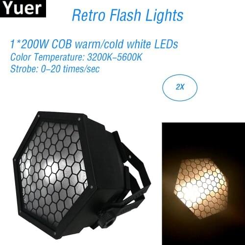2Pcs/Lot Retro Flash Lights COB 200W DMX 512 LED Dj Equipment Disco Party Light Club Retro Projector Machine Stage Effect Light