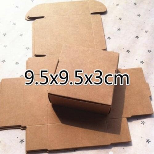 50pcs/lot 9.5x9.5x3cm Gift Packaging Kraft Paper Box Jewelry Event Party Wedding Candy Chocolate Baking Cake DIY Soap Packing