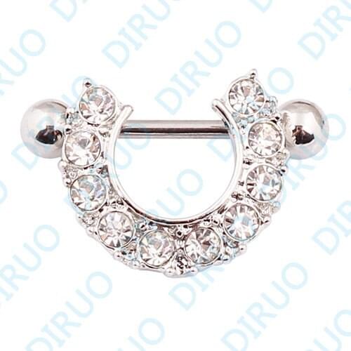 6pcs/lot Wholesale 14G Semicircular Nipple Ring Nipple Piercing Body Piercing Jewelry