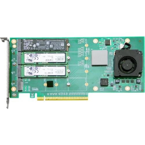 ANM24PE16 Ceacent M.2 Controller, Four Port ,support M.2 SSD rise, pcie 3.0 X16 with heatsink (not include SSD)