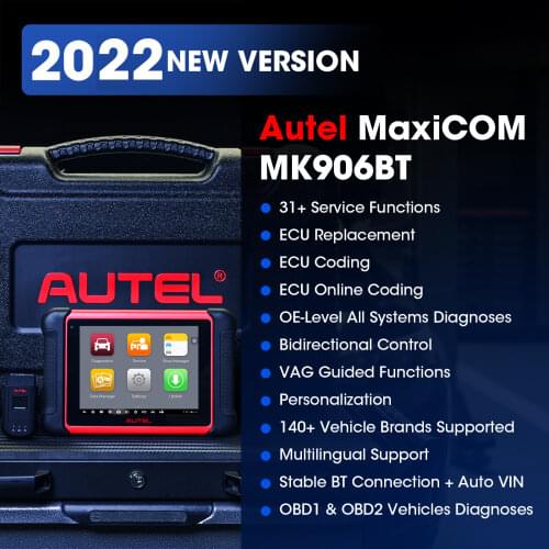 Autel MaxiCOM MK906BT ECU online Coding Professional Scanner Diagnostic Tool OBD2 Wireless Bluetooth Diagnostics VS MS908P MS906