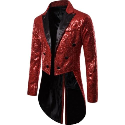 Shiny Gold Sequin Glitter Embellished Blazer Jacket Men 2021 new Nightclub Prom Suit Blazer Costume Homme Singers Stage Clothes