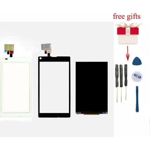 Black / White LCD Display Panel Screen Monitor Module + Touch Screen Digitizer Glass Sensor for Sony Xperia L S36h C2104 C2105