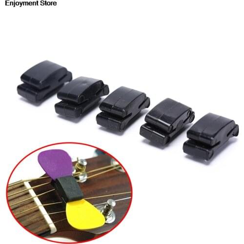 5Pcs Black Rubber Guitar Pick Holder Fix On Headstock For Guitar Bass Ukulele 20g