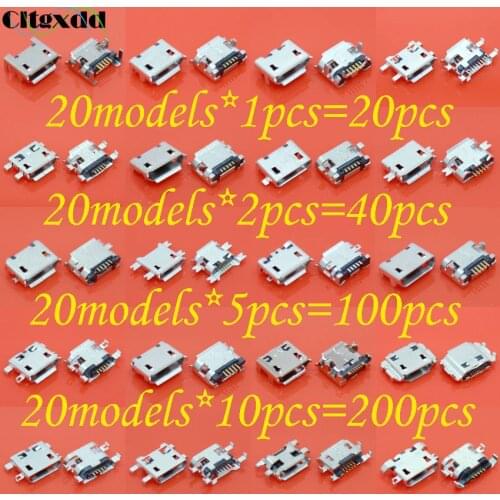 Cltgxdd 20model 5pin 7pin Micro USB jack,USB socket,charging port USB connector for Samsung Huawei Lenovo Xiaomi Nokia Table pc