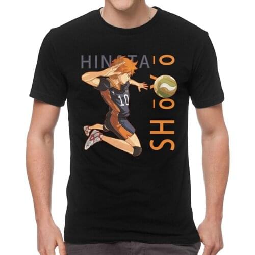 Haikyu Shoyo Hinata Fly High T-shirt Men Fashion T Shirts Short Sleeve Anime Manga Haikyuu Tshirts 100% Cotton Tee Top Clothes