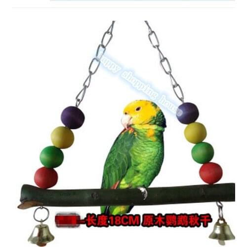 Parrot toys small & medium-sized parrot toys wooden bead rings TOY BIRD SWING 18cm