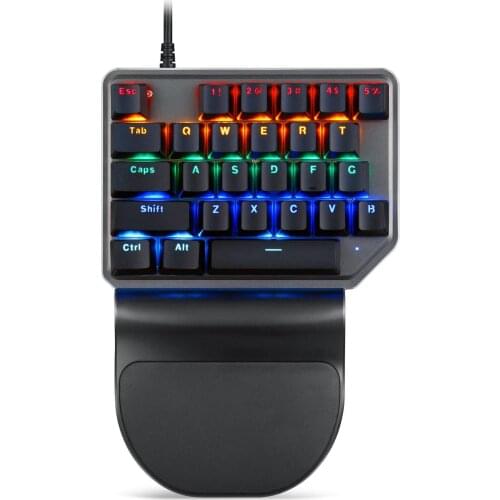 Motospeed K27 One Hand Gaming Backlight Keyboard Blue Switch Singlehanded Mini Mechanical Keyboard