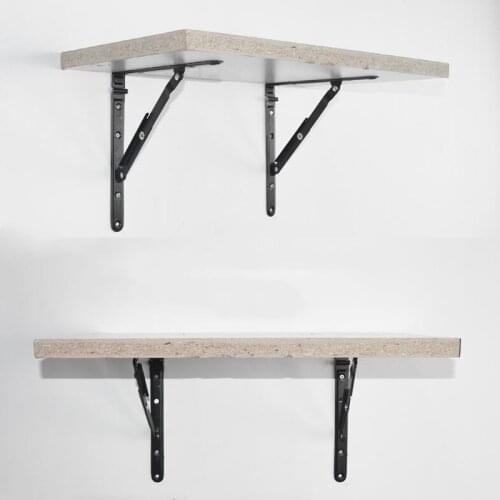 2pc Black metal folding bracket Triangular Metal Release Catch Support wall shelf Sofa bed hinge Multipurpose furniture Hardware