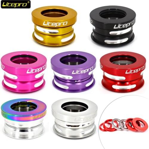 Litepro Aluminium Alloy Ultra-ligh Folding Bike Headset Bicycle Sealed Bearing Bowl Set Bicycle Headset Cover BMX Parts