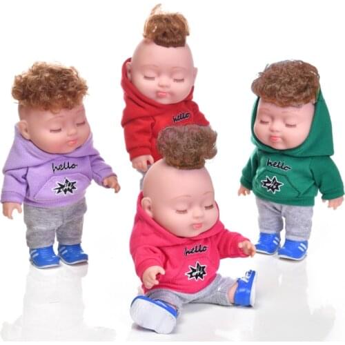 20cm Cute Face Reborn Baby Doll Cute Close Eye Soft Full Silicone Dolls Waterproof Bath Play Toy Bebe Dolls With Curl Hair