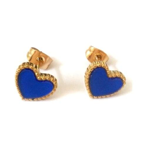 FairLadyHood Fashion Heart Stud Earrings 316L Stainless Steel Women Trendy Heart Earrings For Couple Valentine Day Jewelry Gift