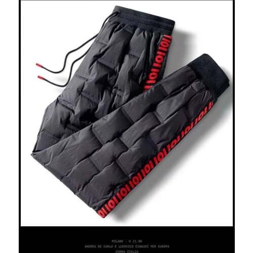 2021new style Winter Down Cotton Pants 90% White Duck Down High Waist Thick Warm Down Trouser Outdoor Hiking Waterproof Pant