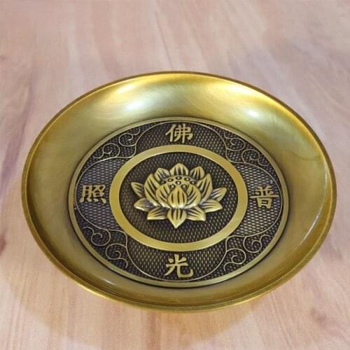 Offering Plate Buddha Decorative Bowls for Home Decoration Trays Copper Offering Fruit Plate Buddha Hall Fortune Plate