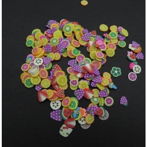 20g/bag Mixed Fruit Slices 3D 5mm Polymer Clay Sticker Fancy Nail Art Polymer Clay