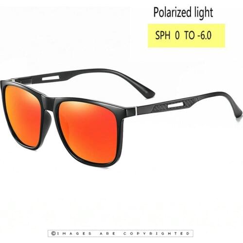 Myopia TR90 Polarized Sunglasses Man Women Unisex Square Driving Eyeglasses Male Mirror Blue Gold Orange FML