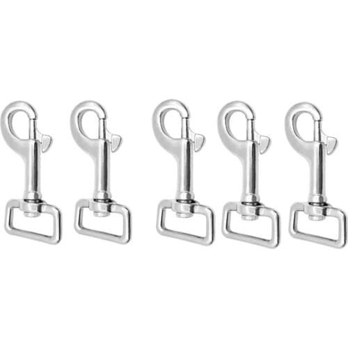 Silver 316 Stainless Steel 66mm Clips Swivel Eye Snap Hook Dive Single Ended Swivel Eye Bolt Hook Buckle for Cord Cable Rope