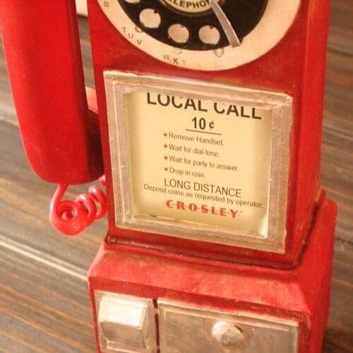 Vintage Rotate Classic Look Dial Pay Phone Model Retro Booth Home Decoration Ornament STTA889