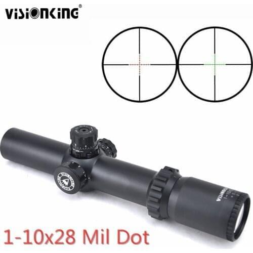 Visionking 1-10x28 SFP Nitrogen Fill Hunting Riflescope 35mm Tube Long Eye Relief Illuminated .223 .308 Aim Scope With Rings