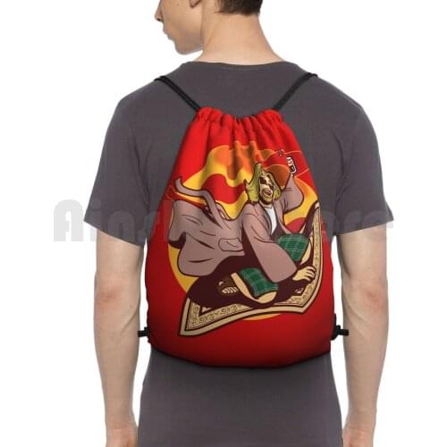 Magic Rug Ride Backpack Drawstring Bags Gym Bag Waterproof The Big Lebowski The Dude Jeff Lebowski Movies Cult Classics