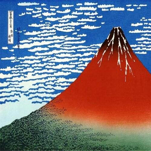 Japanese Mount Fuji volcano eruption background wall painting decorative painting