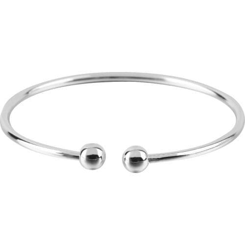 Women Girl Silver Plated Alloy Bangle Bracelet Open Cuff Simple Jewelry