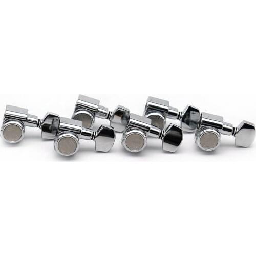 1set 6R Guitar Tuning pegs Locking Tuners 1:16 String Sealed Tuning Key Pegs Machine Heads Sliver with Logo