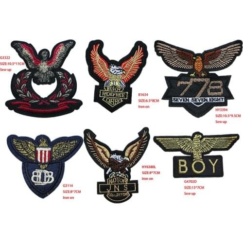 1 Pcs Eagle medal icon Cartoon icon Iron on Patches for Clothing DIY Stripes Patchwork Stickers for Children Custom Badges
