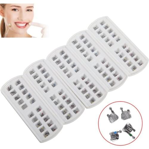 10 Packs (200 pcs) Dental Orthodontics Mini Mesh Base Brackets Brace Roth Hooks 3-4-5 CE