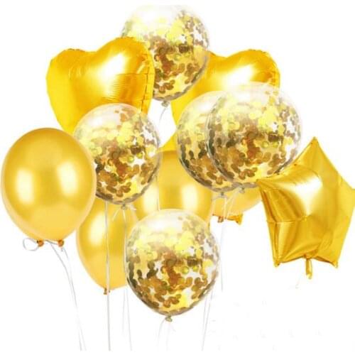 13pcs Valentines day Rose Gold Heart and Star balloon Bouquet Engagement Party 21st Birthday Wedding Decoration Bridal Shower