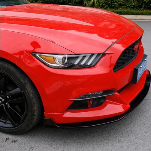 YAQUICKA For Ford Mustang 2015 2016 2017 2pcs Car Exterior Front Fog Light Lamp Eyelid Eyebrow Strips Trim Styling Mouldings ABS