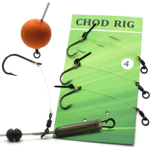 3pcs Carp Fishing Accessories Ready Tied Chod Rig With Barbed Carp Fishing Hook Filament Line For Fishing Carp Feeder Tackle