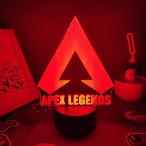 Apex Legends Logo 3D LED RGB Night Lights Cool Gift for Friend Lovely Lava Lamp Bedroom Bedside Game room Table Desk Mark Decor