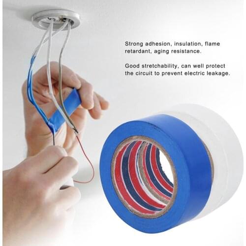 4Pcs 19mmx15m High Pressure Electrical PVC Self-Adhesive Insulating Tape Cold Resistance Electrician Repair Tapes 2Blue + 2White