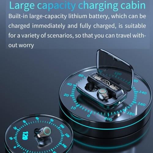 M18 3500 mAh Wireless Headphones Bluetooth Earphone LED Display Sports Waterproof Earbuds HiFi Stereo Headset With Microphones