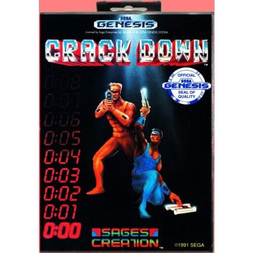 Crack down16 Bit MD Game Card Include Retail Box For Sega Genesis & Mega Drive