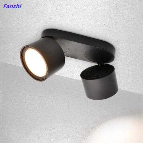 Dual head dimmable led spotlight, 14W, 24W, AC110V-240V, angle adjustable, hallway, ceiling spotlight