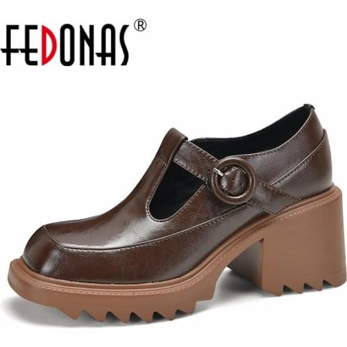 FEDONAS Women's Shoes With A Strap