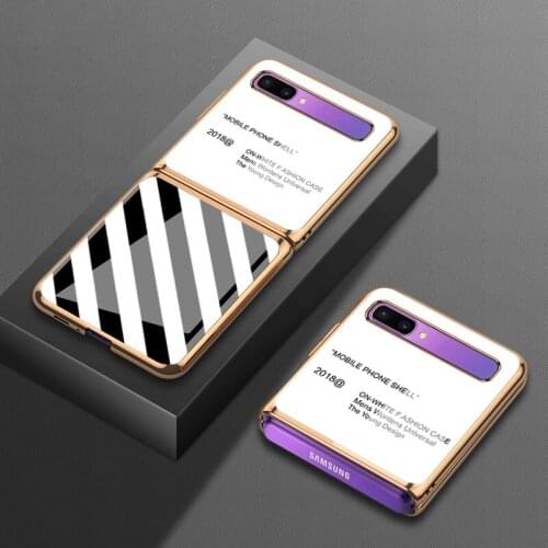 Samsung zflip mobile phone case f70070 protective case f70700 fashion personality 5g folding f700n electroplated glass man