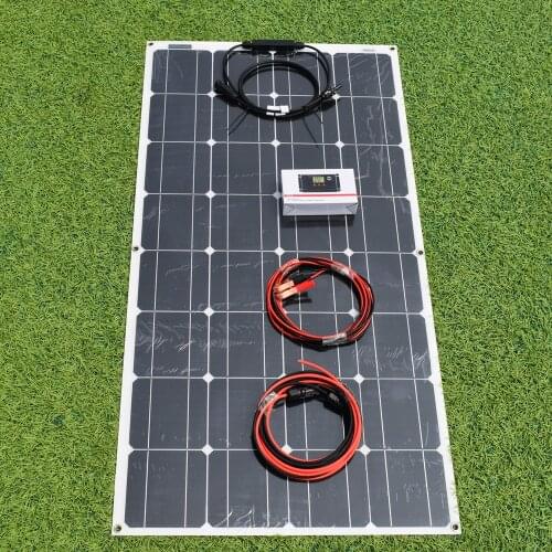 100W 200W Flexible Solar Panel System Energy Solar Complete Kits Monocrystalline Solar Cell 12V 24V Battery Charge For Boat/Car