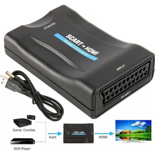 HDMI-compatible To Scart Converter Video Adapter Audio Upscale Converter HDMI-compatible To Scart Converter
